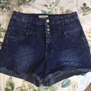 Acid-Wash Denim Shorts